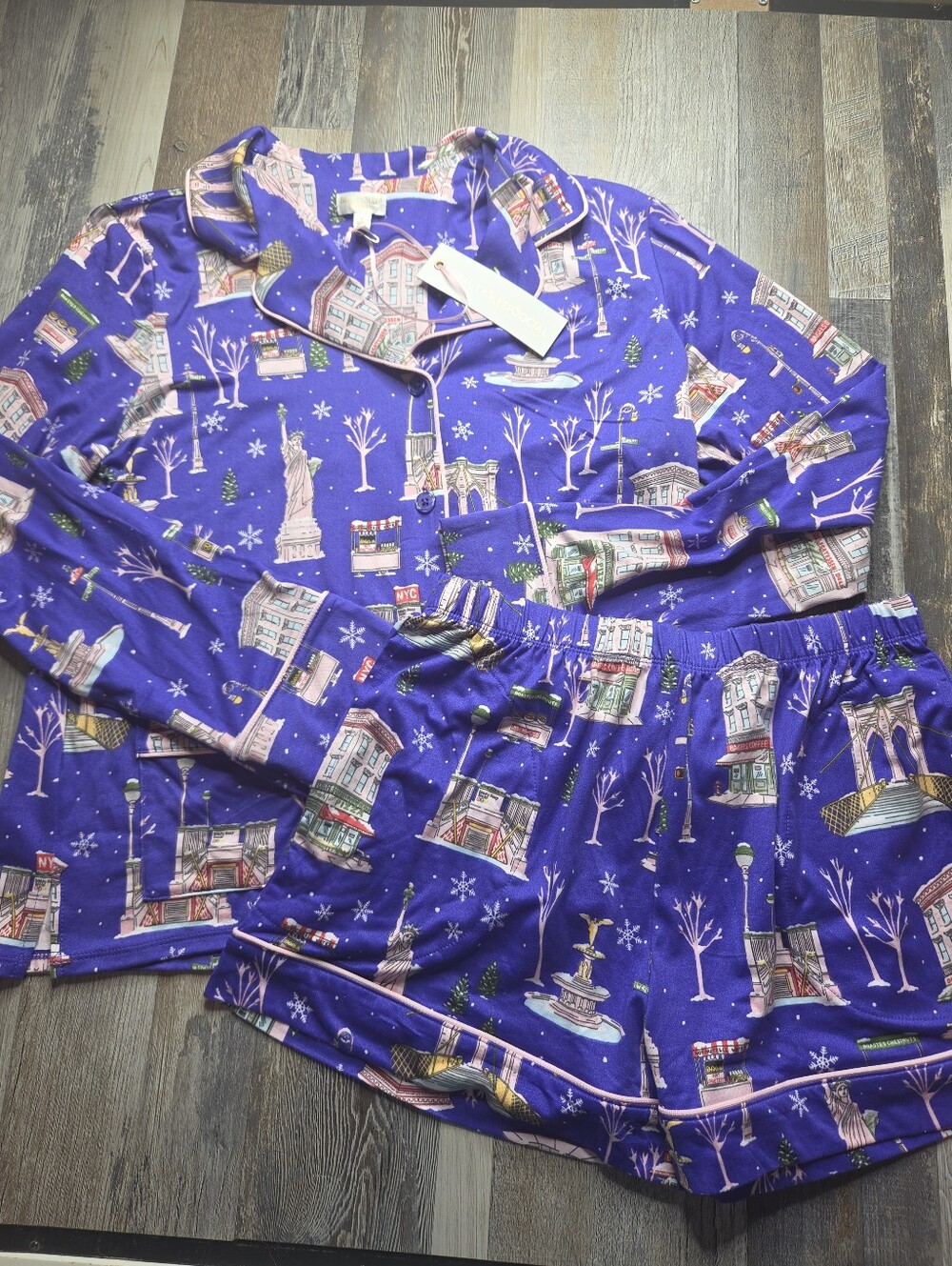 Beauty Sleep Social Pajamas NEW small Purple Winter NYC New York